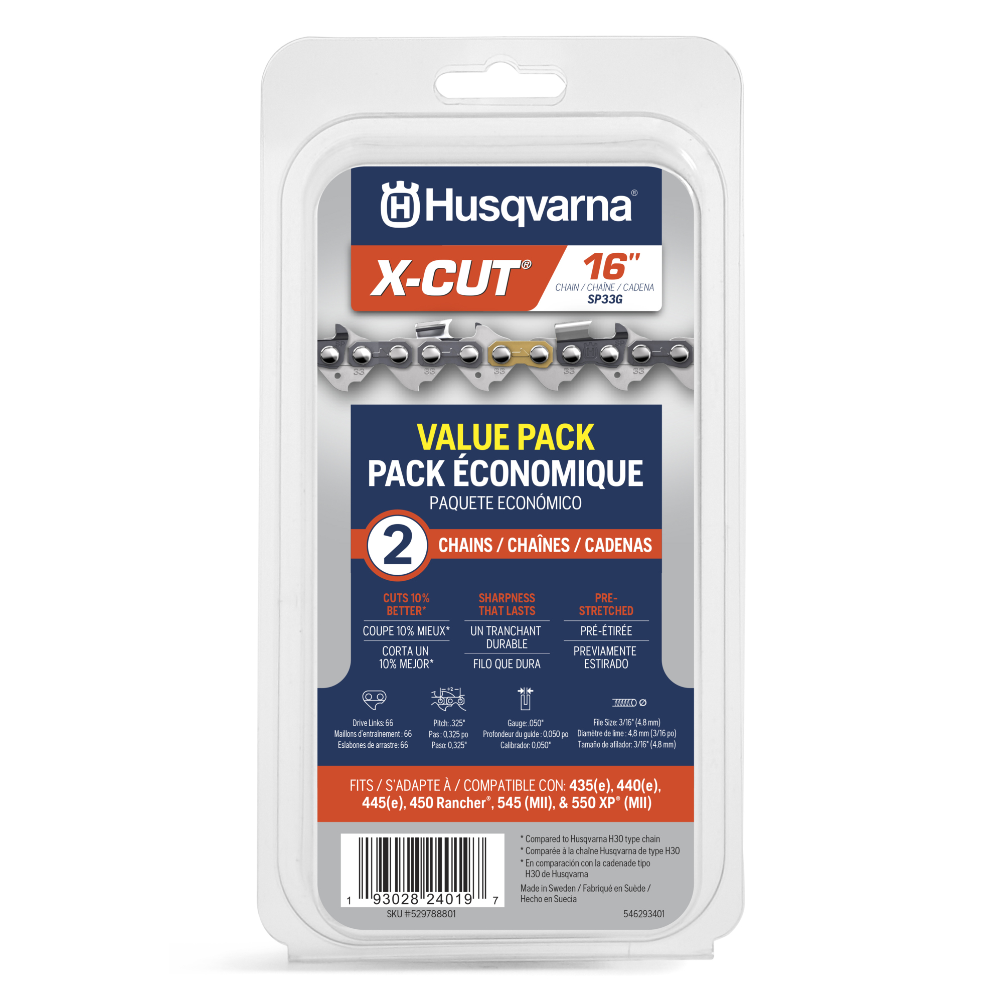 Husqvarna 16in. SP33G Chain, 2-Pack